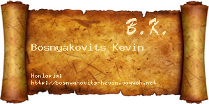 Bosnyakovits Kevin névjegykártya